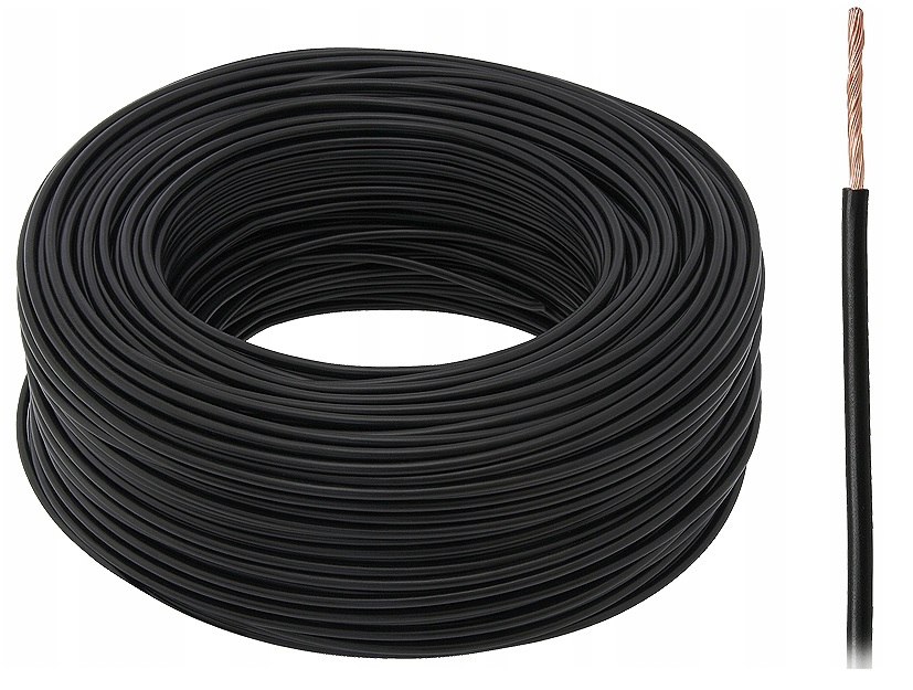 PRZEWÓD LGY 1x4mm CZARNY 5 METRÓW
