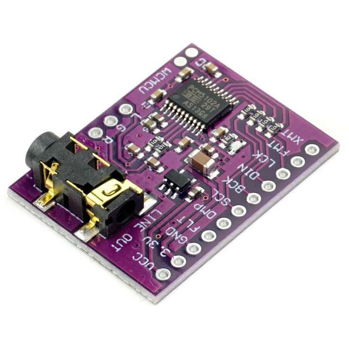 MODUŁ PCM5102A DEKODER AUDIO STEREO DAC KONWERTER I2S 3,3V 5V