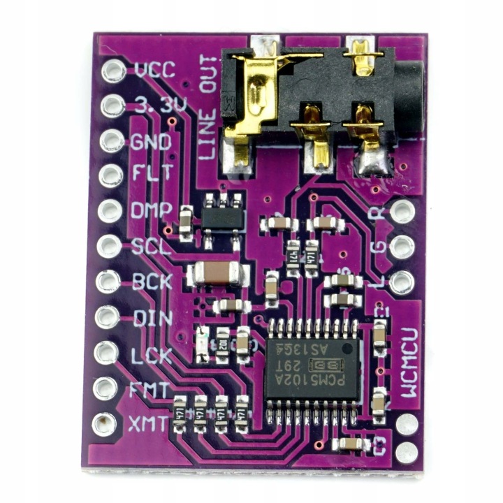 MODUŁ PCM5102A DEKODER AUDIO STEREO DAC KONWERTER I2S 3,3V 5V