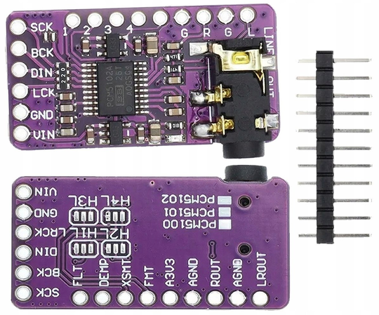MODUŁ PCM5102A DEKODER AUDIO STEREO DAC KONWERTER I2S 3,3V 5V
