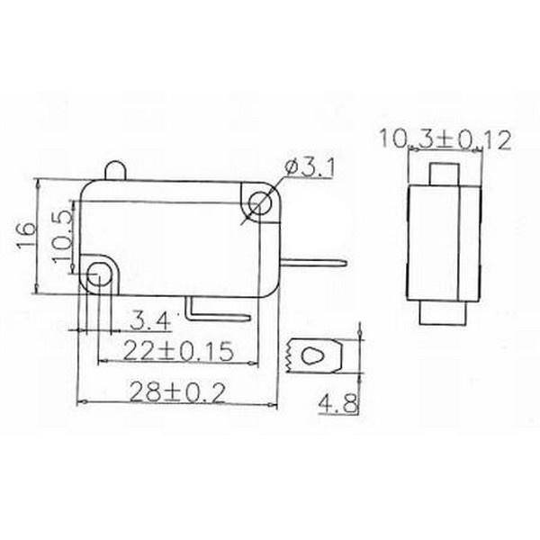 PRZEŁĄCZNIK MIKRO WYŁĄCZNIK KRAŃCOWY KW7-0 NO 230V AC