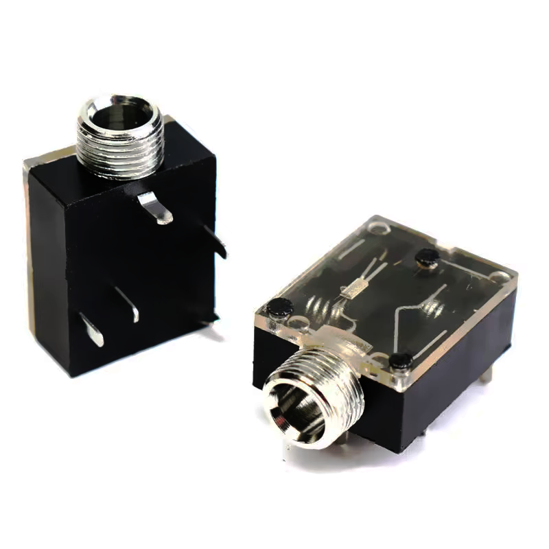 2 Sztuki GNIAZDO MINIJACK 3,5MM Z WYŁĄCZNIKIEM 5PIN Z WYCISZENIEM GŁOŚNIKÓW