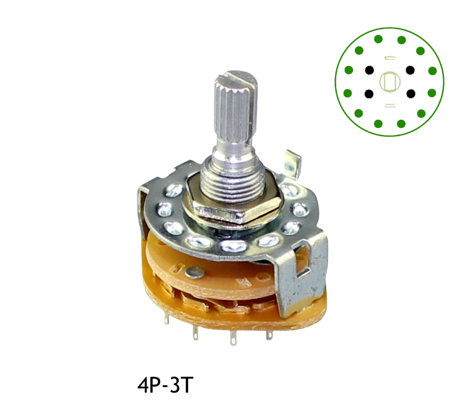 PRZEŁĄCZNIK OBROTOWY PCB 3 POZYCJE 4 TORY