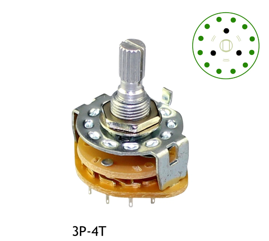 PRZEŁĄCZNIK OBROTOWY PCB 4 POZYCJE 3 TORY
