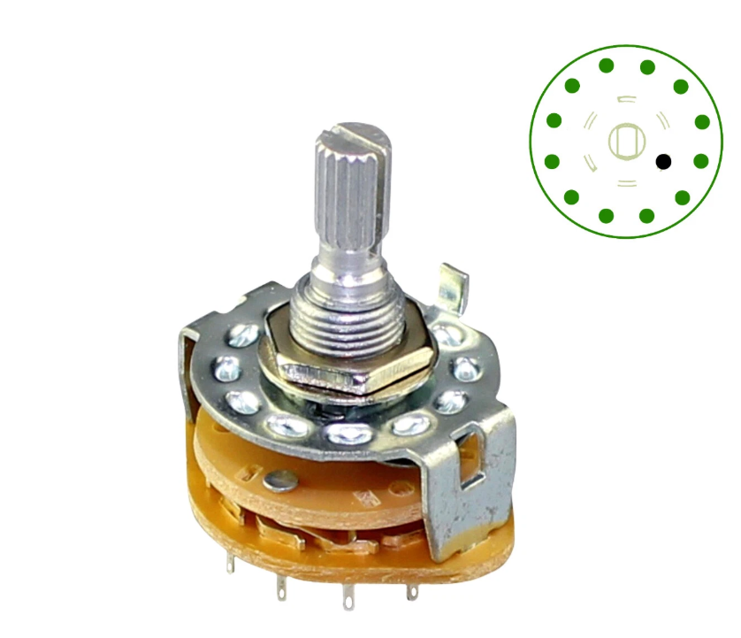 PRZEŁĄCZNIK OBROTOWY PCB 12 POZYCJI 1 TOR