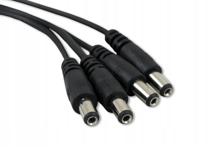 ROZGAŁĘŹNIK ZŁĄCZKA ZASILANIA 1 GNIAZDO - 4 WTYKI 2,1/5,5 DC 25CM