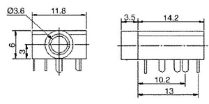 GNIAZDO MINIJACK 3,5mm DO OBUDOWY Z WYŁĄCZNIKIEM 2 szt.