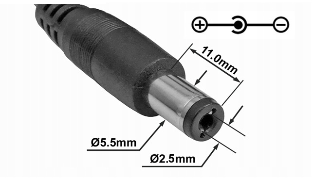 KABEL ZASILAJĄCY USB Z WTYKIEM DC 2,5 / 5,5 mm 1 Metr ŁADUJĄCY ŁADOWARKA