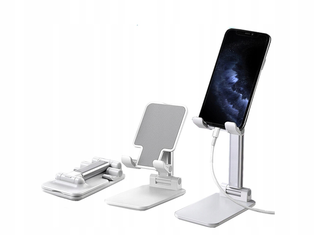 PODSTAWKA POD TELEFON UCHWYT NA TABLET SKŁADANY SMARTFON DO 10 CALI BIAŁY
