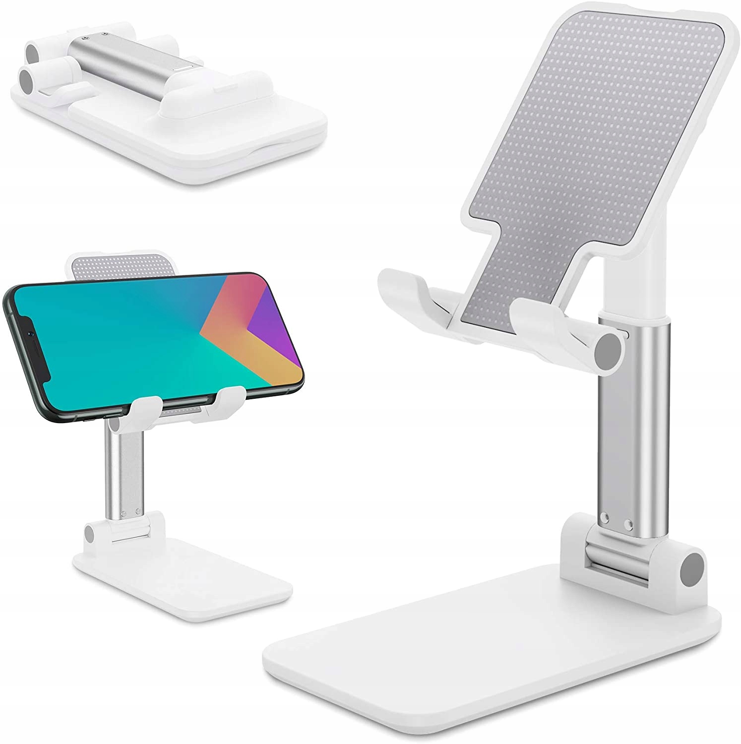 PODSTAWKA POD TELEFON UCHWYT NA TABLET SKŁADANY SMARTFON DO 10 CALI BIAŁY