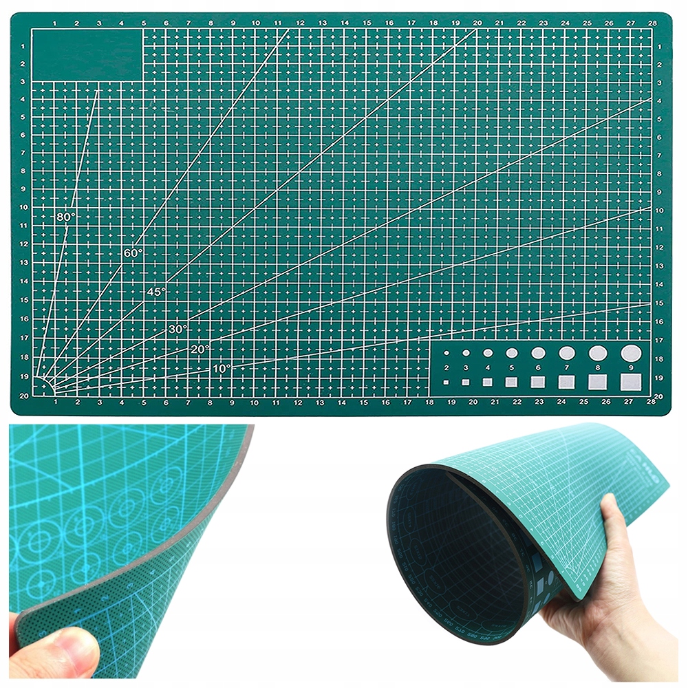 MATA MODELARSKA A4 220x300MM SAMO-NAPRAWCZA DO PRECYZYJNEGO CIĘCIA ZIELONA DWUSTRONNA