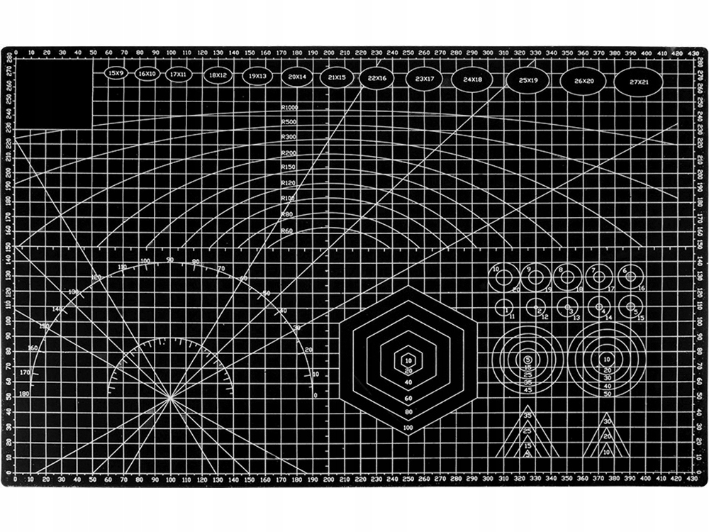 MATA MODELARSKA A3 450x300MM SAMO-NAPRAWCZA DO PRECYZYJNEGO CIĘCIA CZARNA DWUSTRONNA