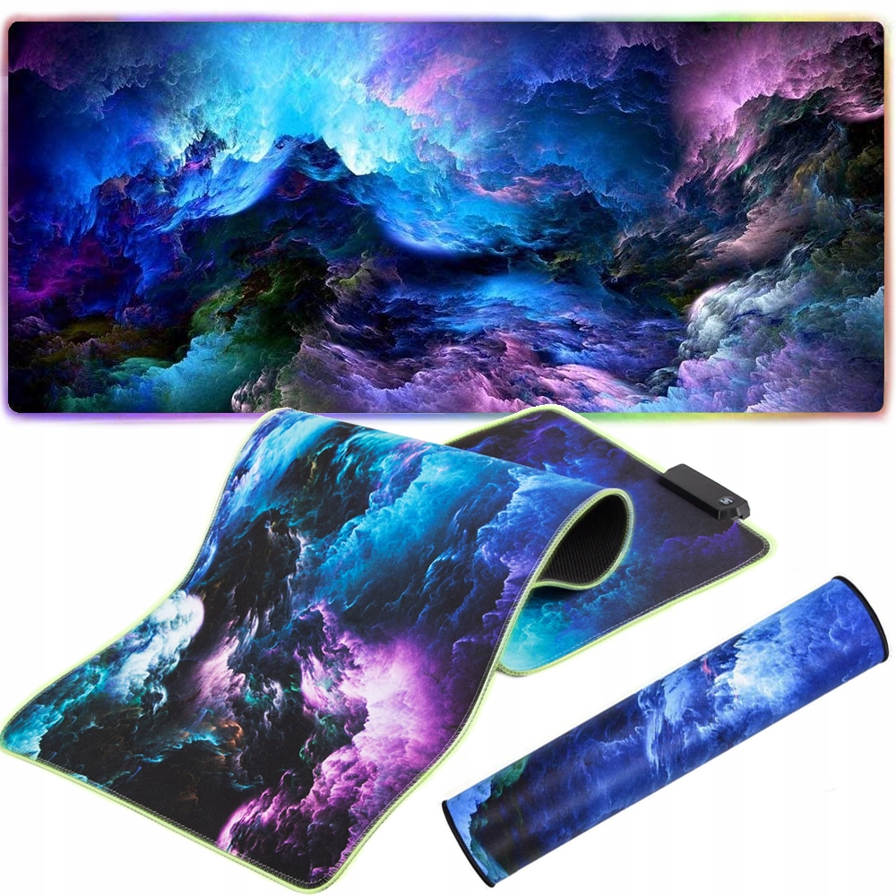 PODKŁADKA POD MYSZ DO GIER Z PODŚWIETLENIEM LED RGB 80 x 30 cm