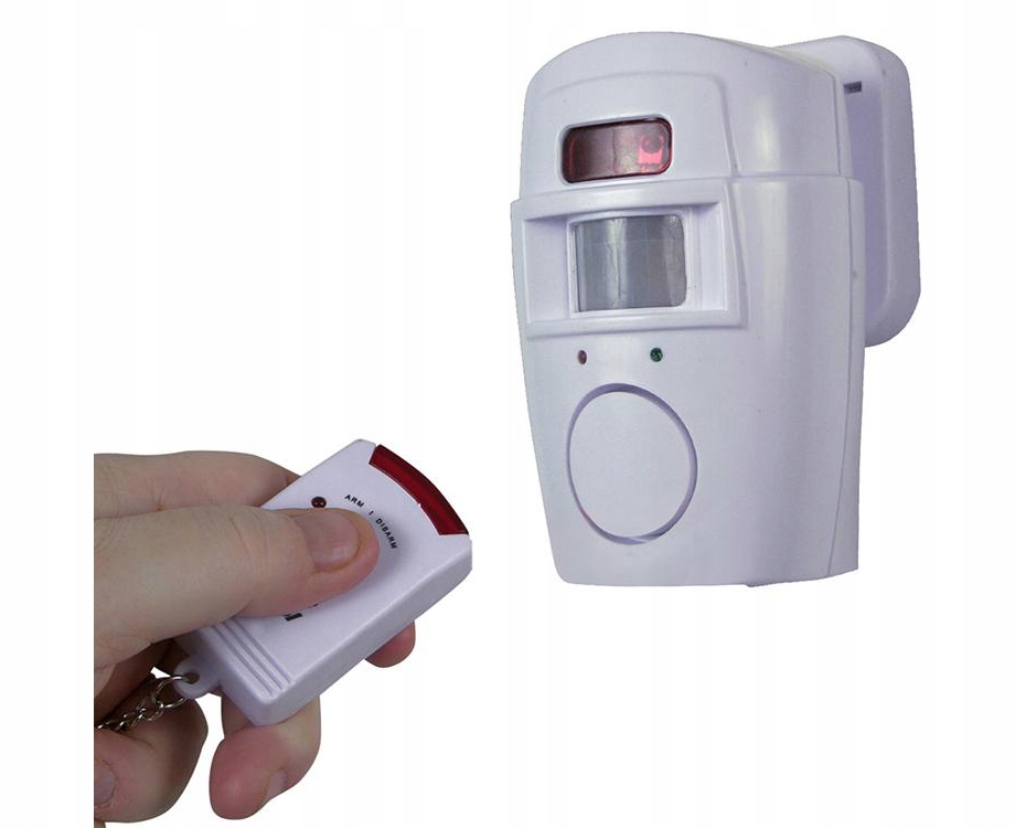 ALARM BEZPRZEWODOWY CZUJNIK RUCHU + 2 PILOTY 105dB