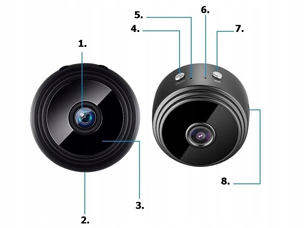 KAMERA MINI BEZPRZEWODOWA SZPIEGOWSKA WIFI FULL HD MAGNES