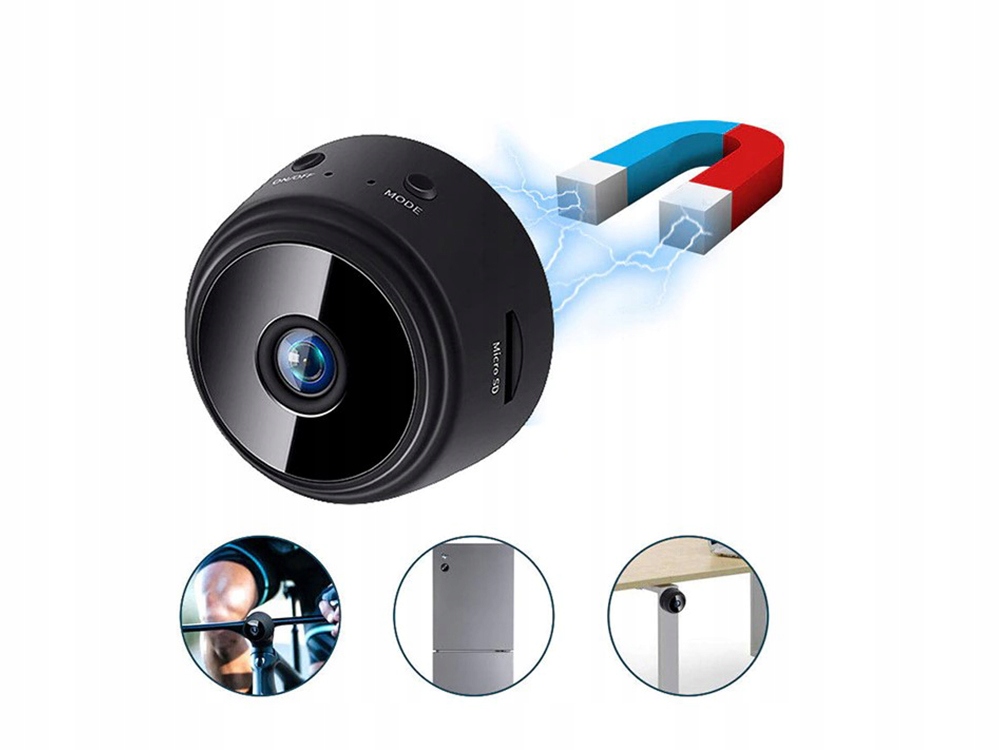 KAMERA MINI BEZPRZEWODOWA SZPIEGOWSKA WIFI FULL HD MAGNES