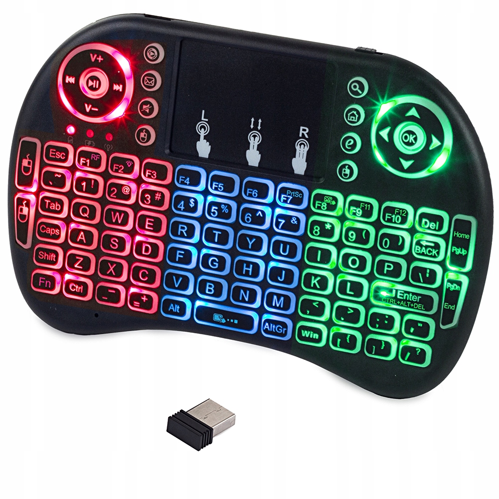 KLAWIATURA BEZPRZEWODOWA MINI PODŚWIEWTLANA TV LED MODUŁ