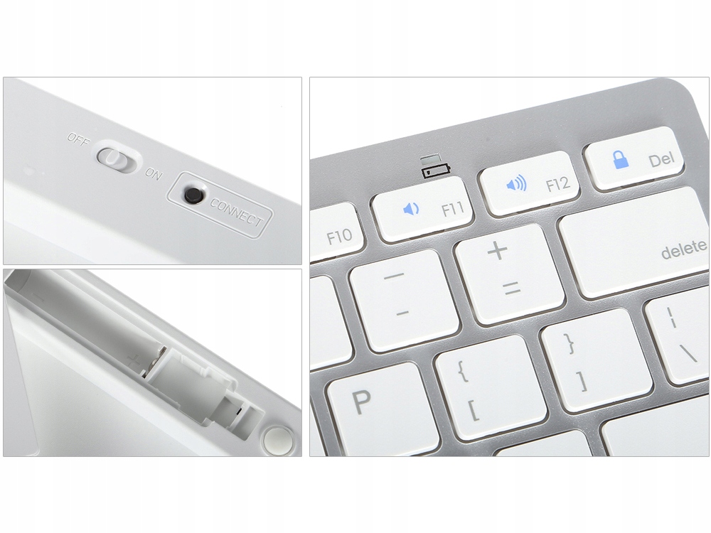 KLAWIATURA BEZPRZEWODOWA BLUETOOTH DO PC IPAD MAC MAŁA SLIM NISKOPROFILOWA