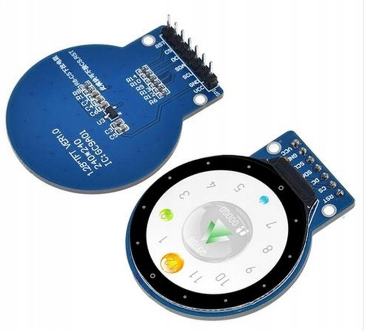 Wyświetlacz LCD TFT 1.28" 240x240 okrągły SPI 7-pin GC9A01