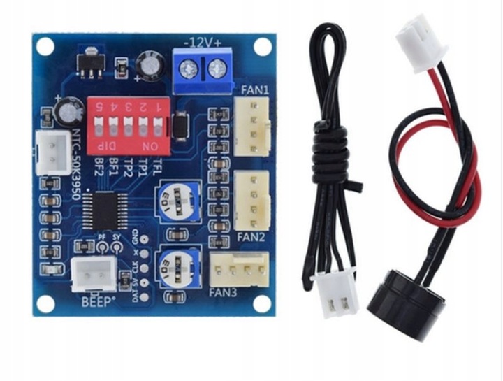 REGULATOR OBROTÓW WENTYLATORA - SILNIKA DC 12V 3-KANAŁOWY