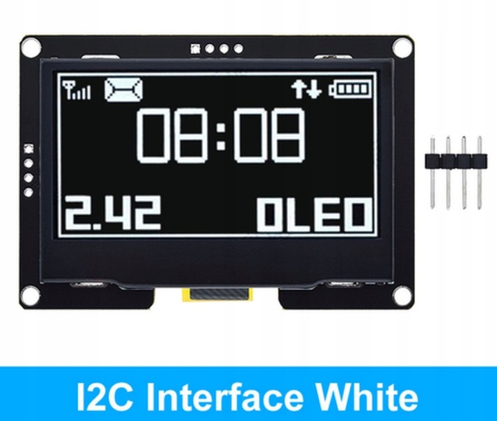 Wyświetlacz OLED 2.42" 128x64 I2C 4-pin SSD1309 biały