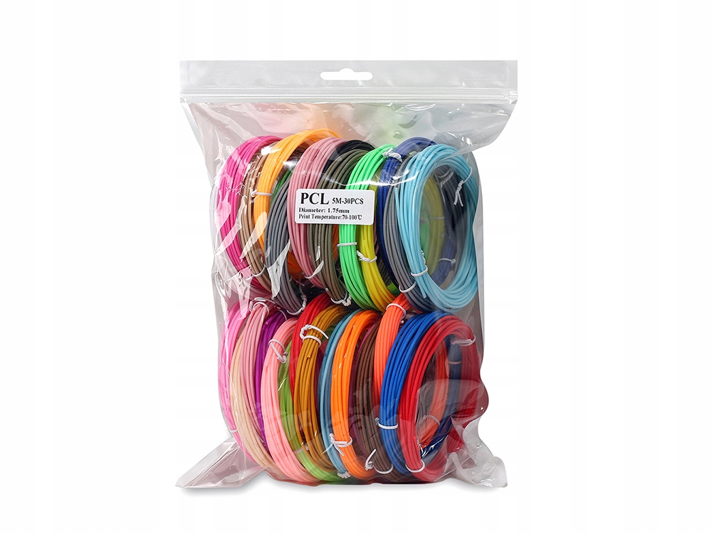 WKŁADY DO DŁUGOPISU 3D PLA FILAMENT 30 x 5 METRÓW 150 METRÓW