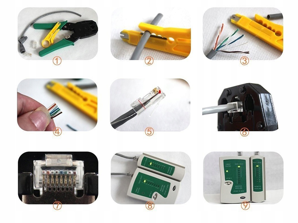 TESTER SIECIOWY ZESTAW LSA ZACISKARKA WCISKARKA RJ45 ETUI
