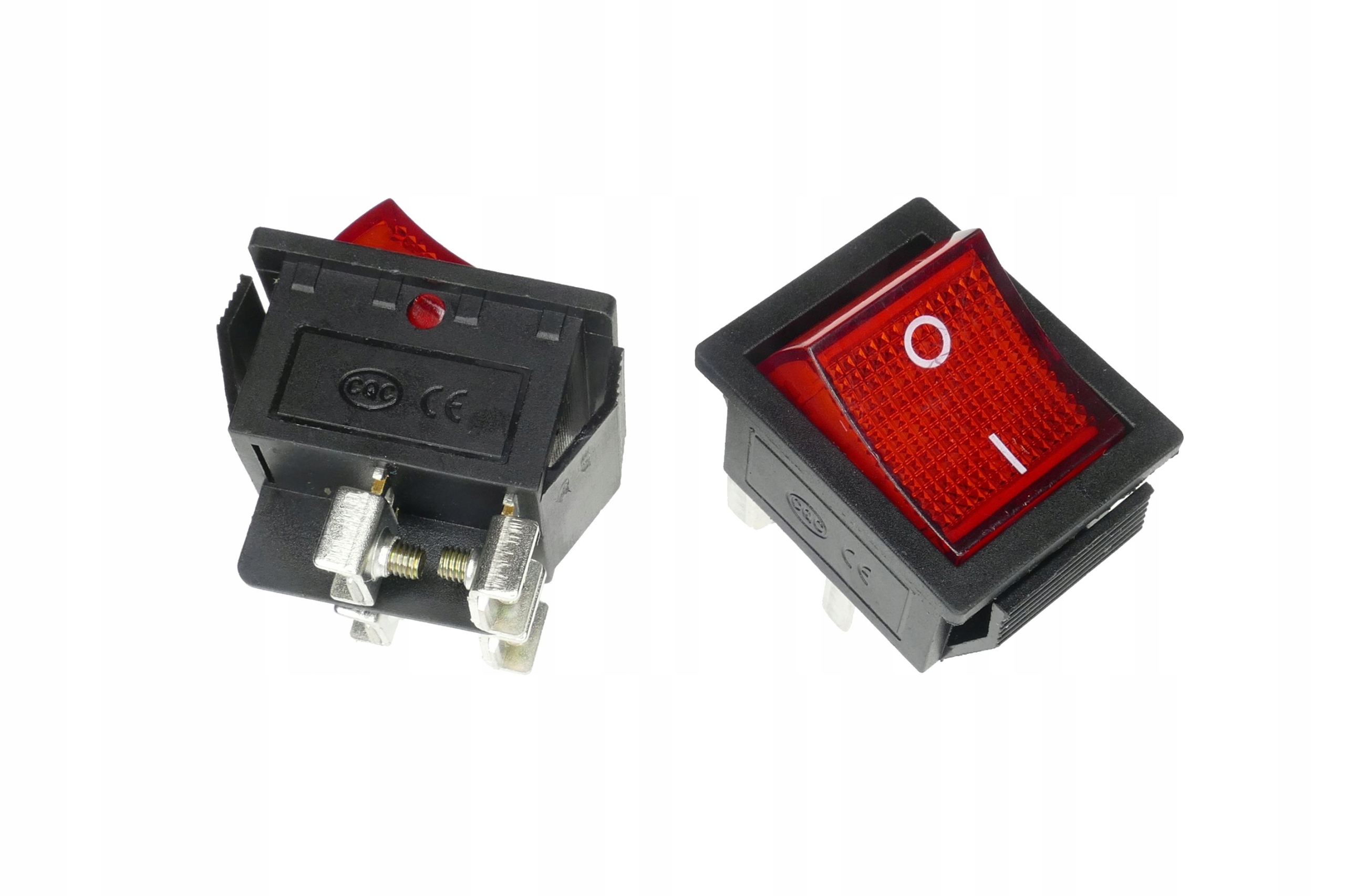 PRZEŁĄCZNIK CZERWONY 16A 250V KCD4 31x26mm NA ŚRUBY