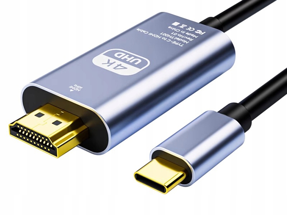KABEL USB-C HDMI PRZEJŚCIÓWKA ADAPTER HUB USB TYP C DO HDMI 4K 1,8M