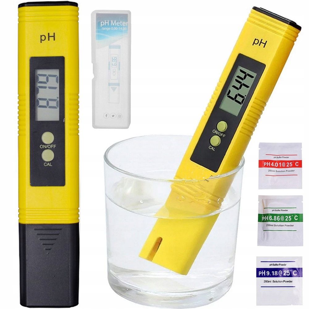 ELEKTRONICZNY MIERNIK PH TESTER WODY KALIBRACJA