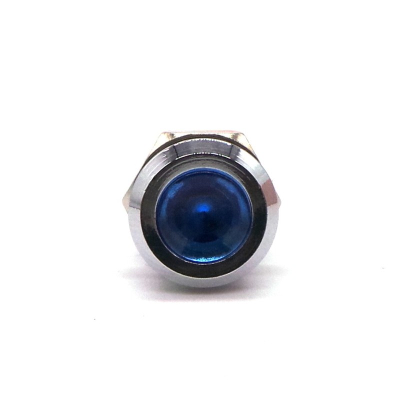 KONTROLKA LED 10 MM 12V METALOWA NIEBIESKA