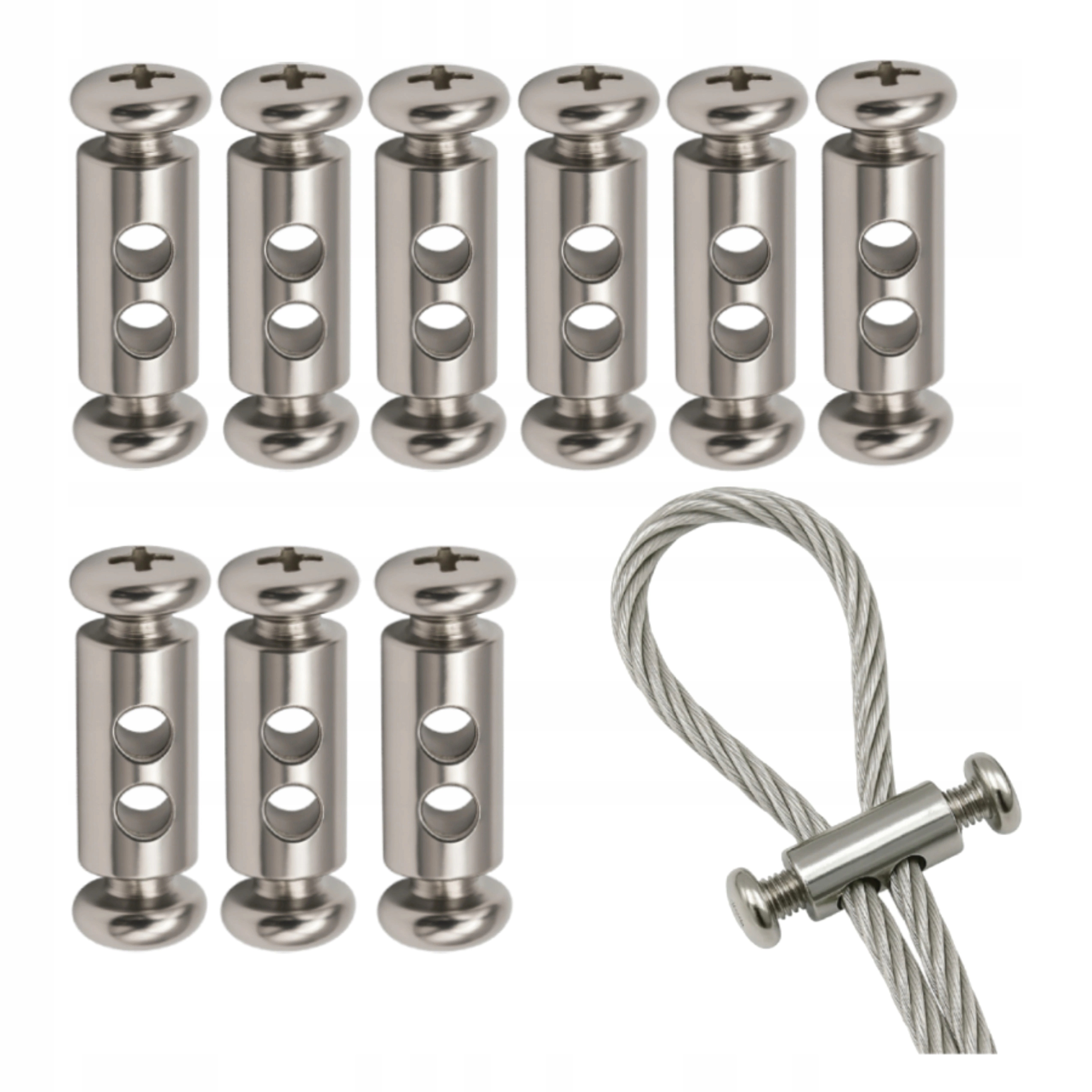 10 Sztuk MOCOWANIE LINKI STALOWEJ - TYP E 5,9X10MM - ZACISK LINKI STALOWEJ