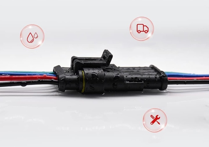 KOSTKA 4 PIN SUPERSEAL WTYK ZŁĄCZE HERMETYCZNE DO ZALUTOWANIA Z PRZEWODAMI