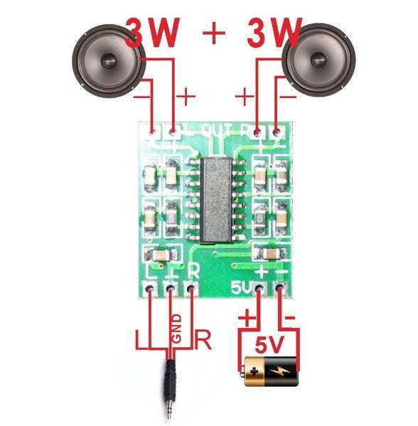 MODUŁ WZMACNIACZ AUDIO 2x3W PAM8403 ARDUINO