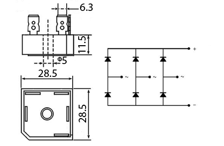 MOSTEK PROSTOWNICZY SKBPC3516 3-FAZOWY