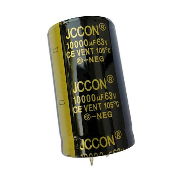 KONDENSATOR 10000UF 63V Ø30x51mm 10% SNAP-IN  JCCON ELEKTROLITYCZNY AUDIO