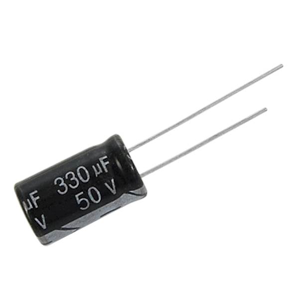 5szt. KONDENSATOR 330UF 50V ELEKTROLITYCZNY Ø10x17mm 10% 105°C CHONGX