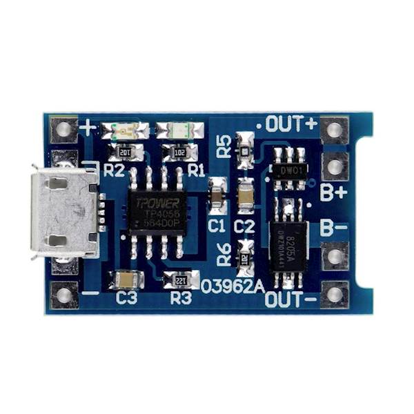 ŁADOWARKA TP4056 18650 LI-ION Z KONTROLĄ ŁADOWANIA MICRO USB
