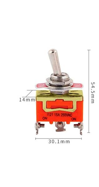 PRZEŁĄCZNIK DŹWIGNIOWY E-TEN1122 3 POZCYCJE 3 PIN 15A 250V