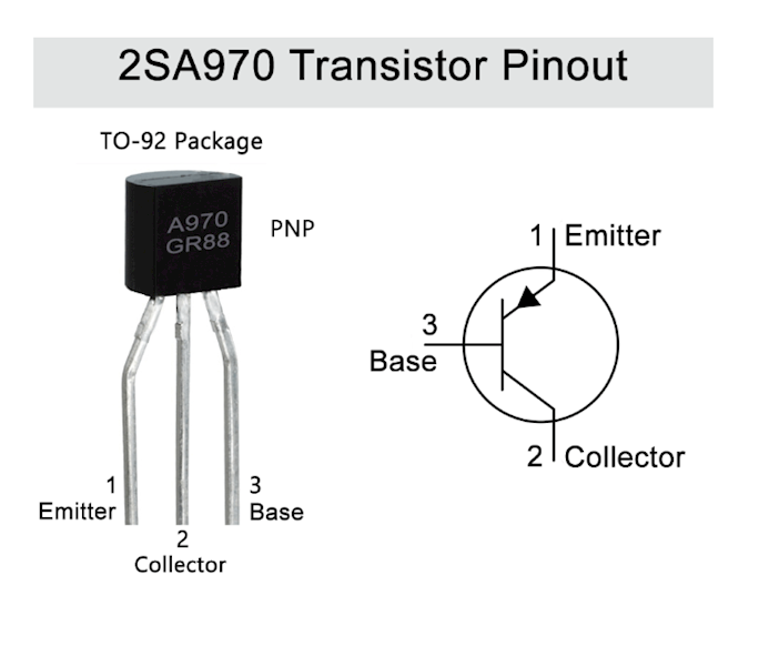 10 x TRANZYSTOR 2SA970 PNP 100mA 120V TO92