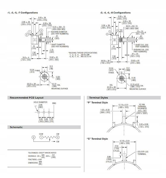 POTENCJOMETR WIELOOBROTOWY PRECYZYJNY 5K 2W LINIOWY