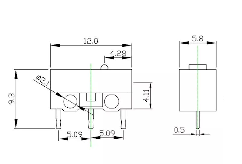 5szt. MIKROPRZEŁĄCZNIK YD-003 30V 0.005A 12.8x6.2x5.8mm