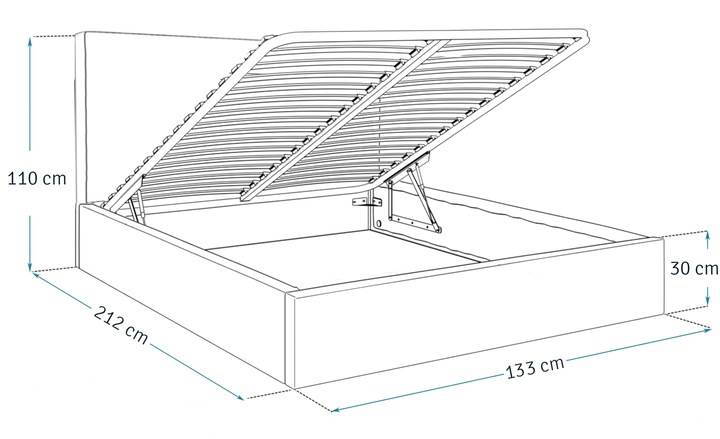 Łóżko: Colorado 120x200 (Paris Steel) st.metal