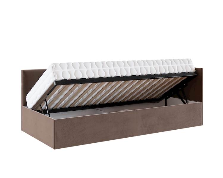 Łóżko: EDDY 100x200 (welur brązowy) stel.metal