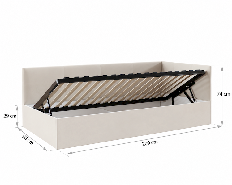 Łóżko: EDDY 090x200 (welur kremowy) stel.metal