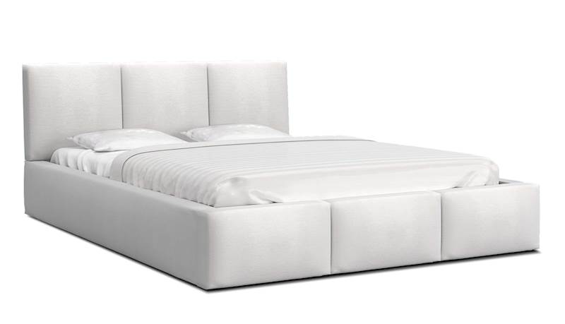 Łóżko: FRESIA 140x200 (welur biały) stelaż metalowy