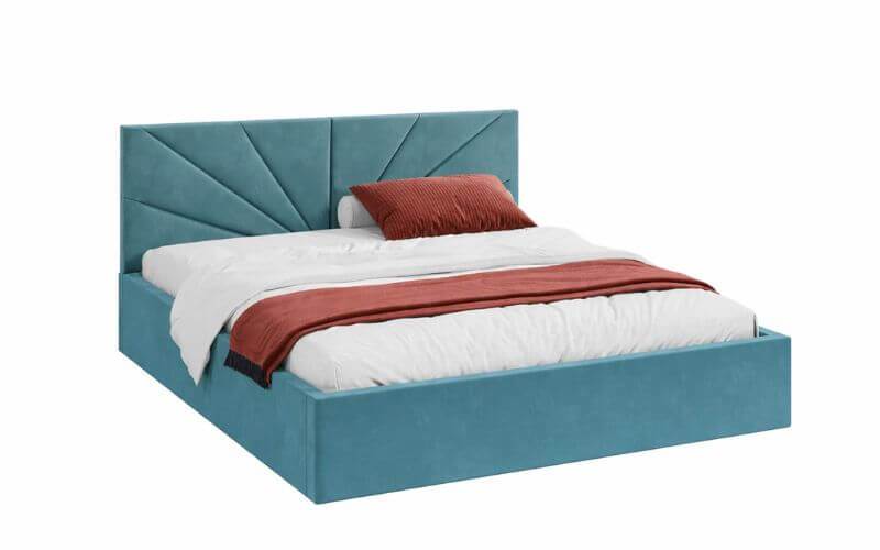 Łóżko: GEORGIA 160x200 (welur turkus) st.metal