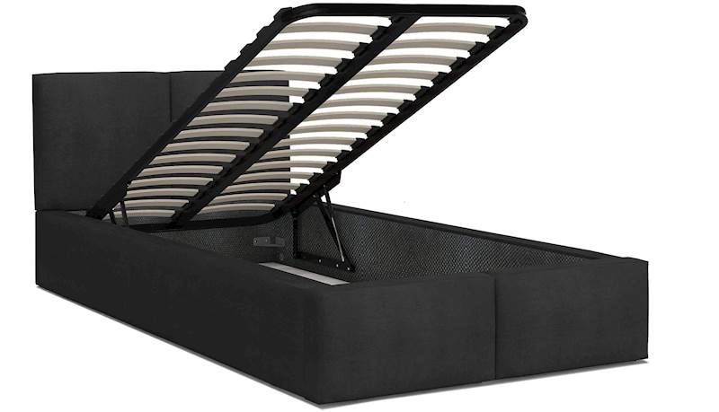 Łóżko: FRESIA 120x200 (welur czarny) stelaż metal