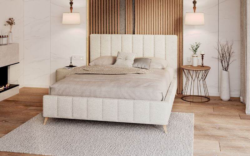 Łóżko: FRASCA 160x200 (boucle krem)