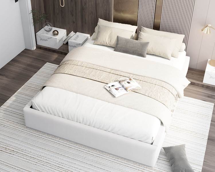 Łóżko: ORLANDO 180x200 (welur biały)